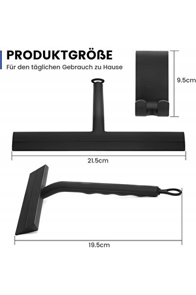 NO BRAND Extractor de duș din silicon negru cu mâner, fără găurire