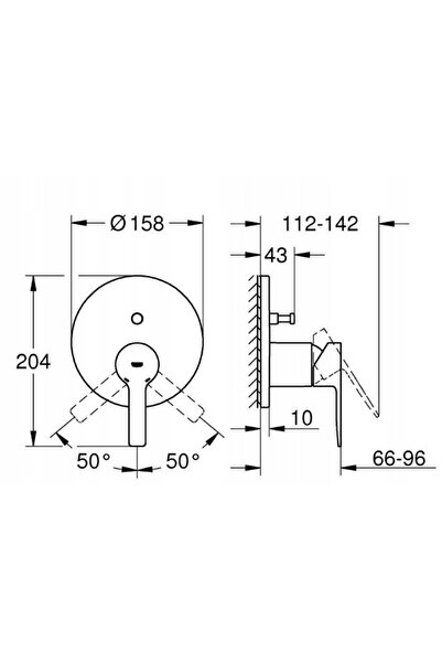 NO BRAND Grohe robinet liniar pentru cadă și duș, montat pe perete 24064al1
