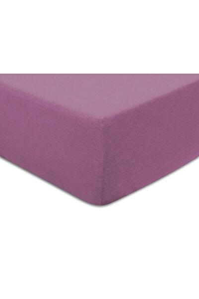 NO BRAND Cearșaf de pat frotir cu elastic 200x220 mov deschis