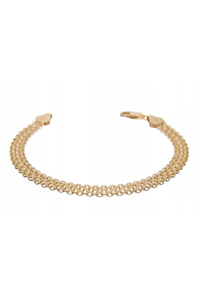 NO BRAND Brățară Bismark argintie 4 rânduri 18cm Italia 6mm