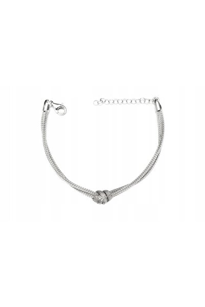 NO BRAND Brățară italiană Calza Silver placată cu rodiu Italia
