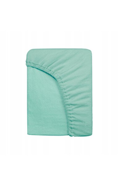 NO BRAND Cearșaf de pat din frotir cu elastic 180x200 turcoaz deschis