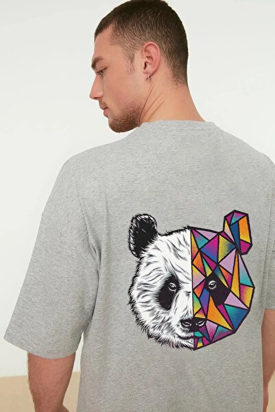 yombaa Μπλουζάκι Unisex Colorful Panda με τύπωμα oversized garalio