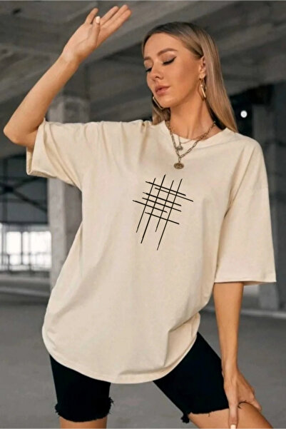 yombaa Unisex majica sa štampom, bijela, oversize, s okruglim izrezom