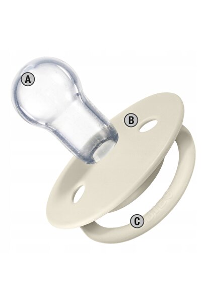 NO BRAND Smoczek Bibs De Lux Set Rotund 2 Bucăți Silicon 0-36 luni Fildeș și ...