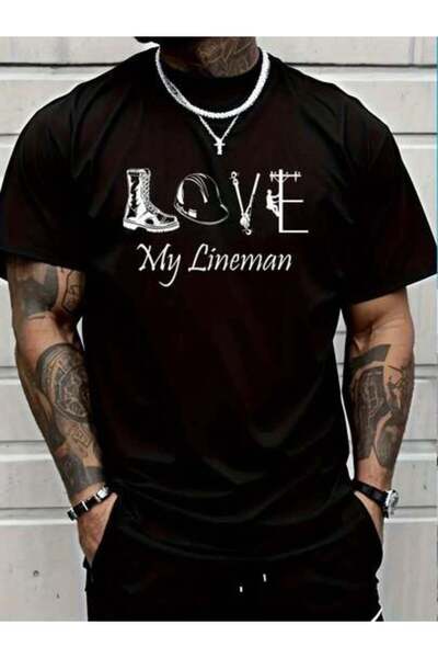 799 100% Cotton Love My Lineman Wife Husband Lineworker Girlfriend Linesman T...