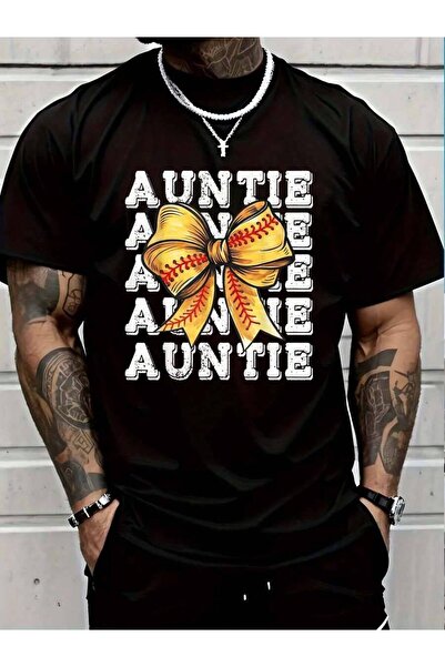 799 100% Cotton Coquette Softball AUNTIE Matching Family Bow T-Shirt Men's Wo...