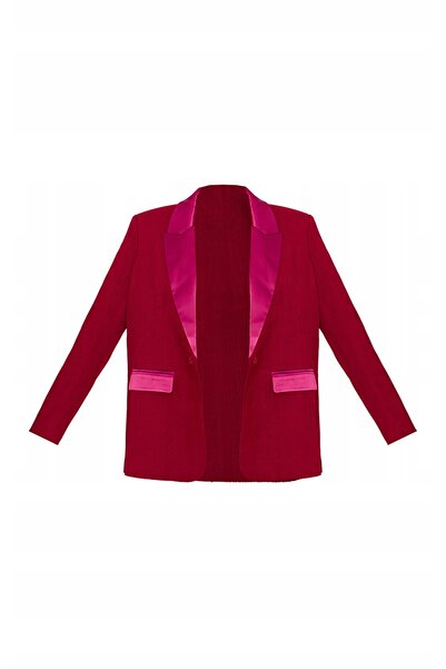 NO BRAND Blazer lejer din satin bordo, Prettylittlething 40