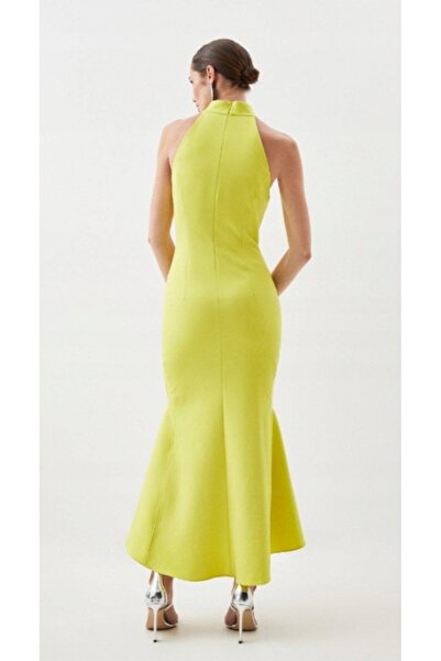 NO BRAND Limon koktejl sukinen midaxi asymetrẏk karen millen 34