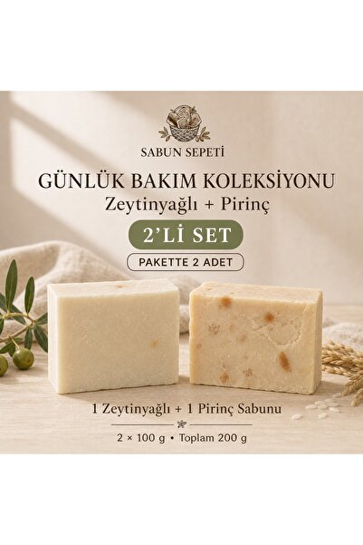 Genel Markalar Sabun Sepeti Zeytinyağlı ve Pirinçli 2’li Katı Sabun Seti 2 × ...