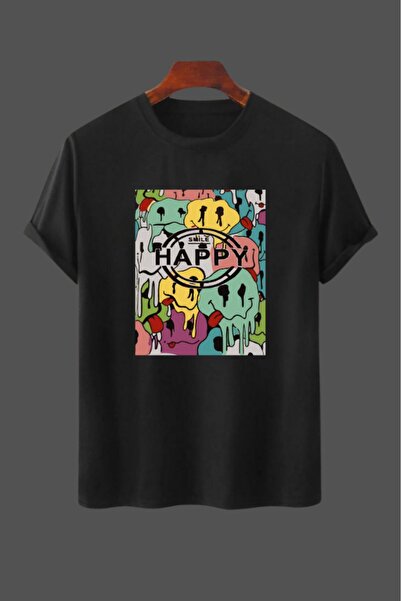H&GHAMLEGİYİM Μπλουζάκι Unisex Happy Printed Oversize