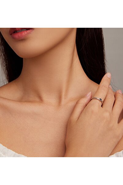 NO BRAND Inel argintiu cu model inimă, argint 925 Sterling, pentru femei, reg...