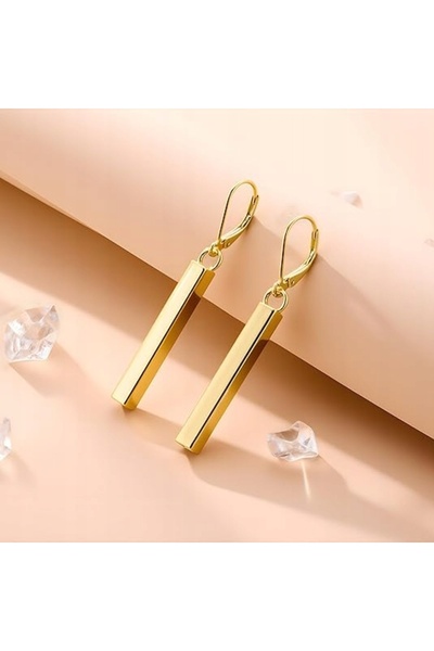 NO BRAND Cercei lungi pendul din aur 585 (14k) pentru femei - cercei tip stam...