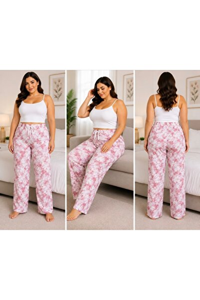 Lady Queen Lycra Ring Viscose Oversize Size Pajama Bottoms 6020