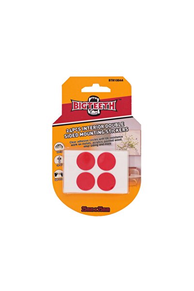 BIG TEETH 24PCS Interior Double Sided Mounting Stickers Circles 25mm