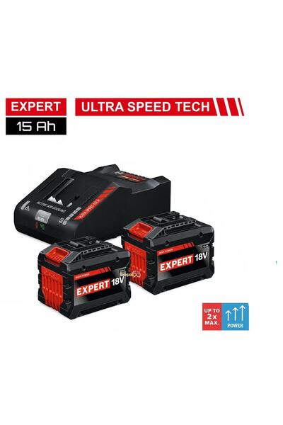 Bosch Expert Akü Seti 2 x EXBA18V 15 Ah Akü+EXAL 18V-160 Şarj Cihazı 1600A0373Z