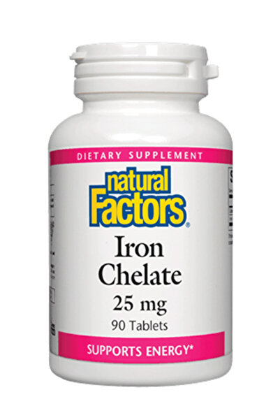 Natural Factors Iron Chelate 25Mg, 90 Tablets