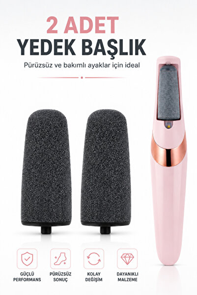 indirimsevinci Şarjlı Ayak Topuk Törpüsü Yedek Başlığı 2 Adet (Sadece Yedek B...