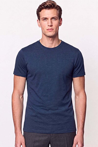 Efor Comfort Fit Cotton Modal Fabric Crew Neck Navy Blue T-Shirt Ts 924