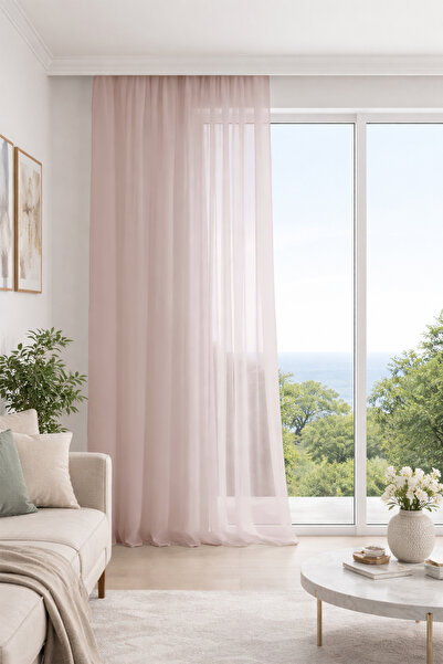 Premier Home ستارة تول وردية اللون مقاس خاص 220×270 1×2.5 متر مع طيات