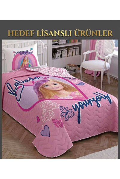 TAÇ Lisanslı Barbie Winter Yatak Örtüsü Seti Tek Kişilik