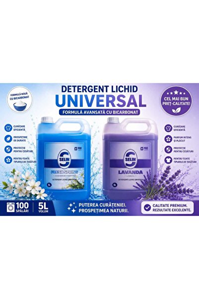 Selin.RO DETERGENT LICHID DE RUFE UNIVERSAL 5L X 2 SELIN