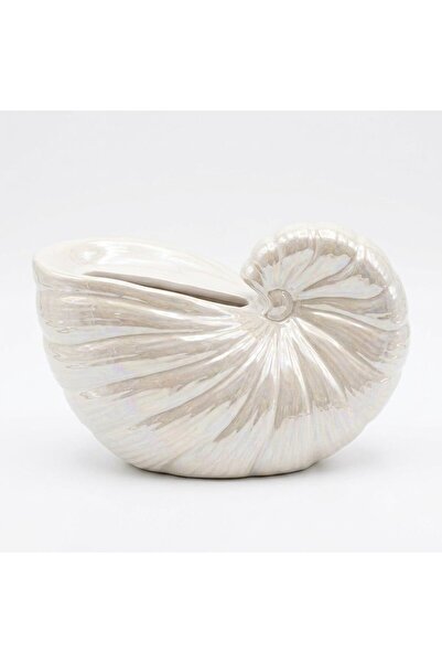AKDC Pearl White Shell Ceramic Napkin Holder - 13 × 22 cm