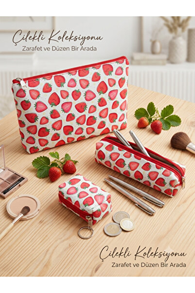 Adalinhome Multi-Purpose 3-Piece Travel and Stationery Set (Bag, Pen Holder &...