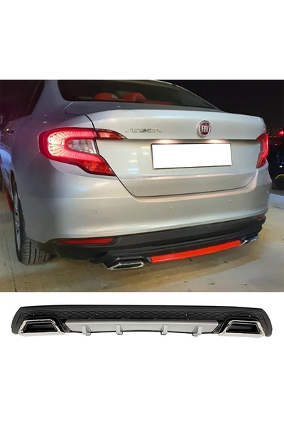 HasAkman Fiat Egea Sedan Gri Difüzör Çiftli Kare Egzoz Görünümlü D Tip Difizör