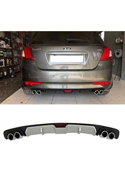 HasAkman Kia Ceed Gri Difüzör 4 Krom Egzoz Görünümlü Difizör Arka Ek Body Kit...