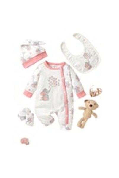 OEM Set bebelusi, body, baveta, caciula, manusi, bumbac organic, 3-6 luni
