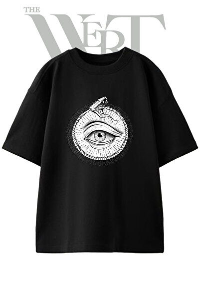 THEWERT Μπλουζάκι Ouroboros Goz Design με στάμπα Unisex σε μαύρο χρώμα oversize
