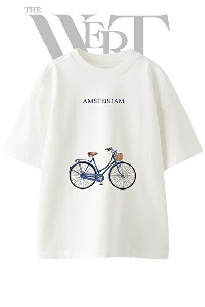 THEWERT Amsterdam biciklistički dizajn, unisex bela majica kratkih rukava već...