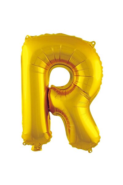 Parti Dükkanı 16 Inch 36 cm Gold R Letter Foil Balloon Birthday Name Letterin...