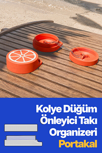 Colekt Kolye Düğüm Önleyici Takı Organizeri | Portakal Tasarımlı Anahtarlık T...