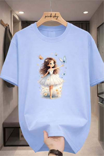 Pink Sky Premium Oversize T-Shirt 100% Cotton Unisex Comfortable Fit Trending...