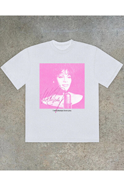 Grafftee Clothing تي شيرت ويتني هيوستون مطبوع للجنسين مقاس كبير