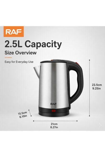 Generic Brand 2.5L Large Capacity Stainless Steel Electric Kettle, RAF Quick Boil Water Heater with Auto Shut Off, Big Size Water Boiler for Family Daily Drinking