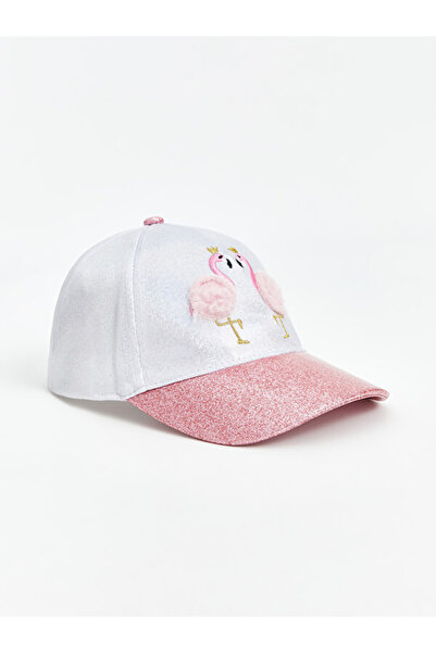 LC Waikiki Sparkling Choices by Shining Store Flamingo Embroidered Girl's Cap...