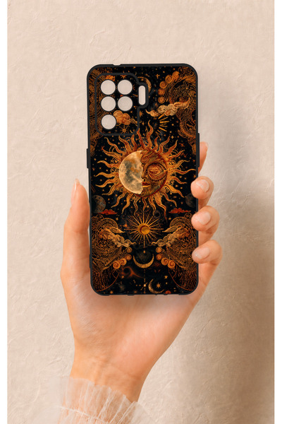 Vip Case Oppo Reno 5 Lite Uyumlu Mistik Güneş Desenli Silikon Kılıf