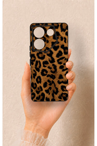 Vip Case Tecno Caman 20 Pro 5G Uyumlu Koyu Leopar Deri Desenli Silikon Kılıf