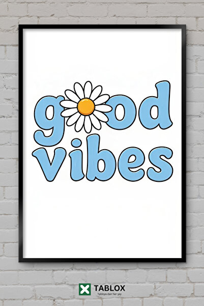 TABLOX Good Vibes Papatya Ilustrație Floare estetică Tablou decorativ din MDF...