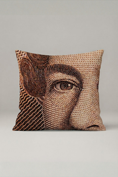 Generic Brand Brown Artistic Eye Patterned Cushion Cover 250 – Vintage Eye De...