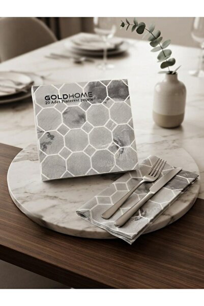 METE MUM PİNTEREST DESENLİ DEKORATİF KAĞIT PEÇETE 33X33 CM - 20'Lİ PAKET - SO...