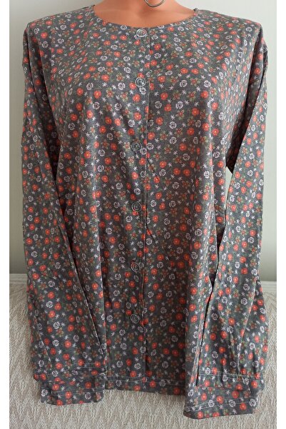 Anne Er Clothing Paper Print Combed Cotton Blouse Long-Sleeve Front Button Fl...