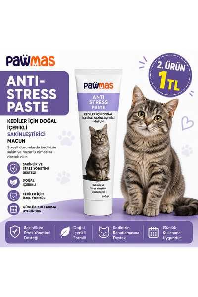 Pawmas Anti Stress Paste Kediler İçin Sakinleştirici Destek Macunu 100 g