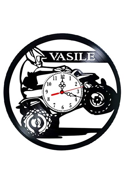 OEM Ceas de perete decorativ din disc de vinil, Model ATV Off-Road, Pilot de ...