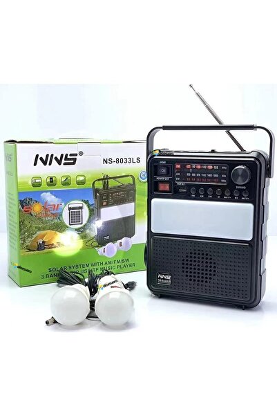 NNS NS-8033LS Yeni Nesil Güneş Enerjili Radyolu Kamp Işığı, Solar Kamp Lambas...