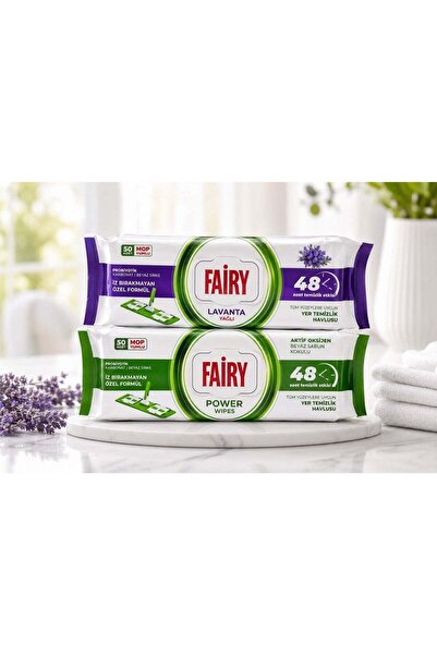 Fairy Surface and Floor Cleaning Wipes for Mop - Two Pieces (100 Wipes) with ...
