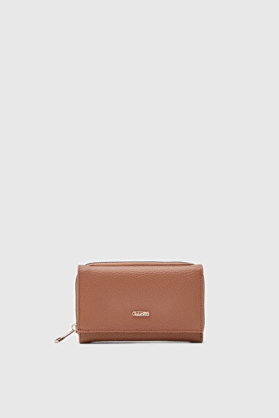 Lavora Bags محفظة ناعمة بتفاصيل بوم بوم من لوتس باللون البني